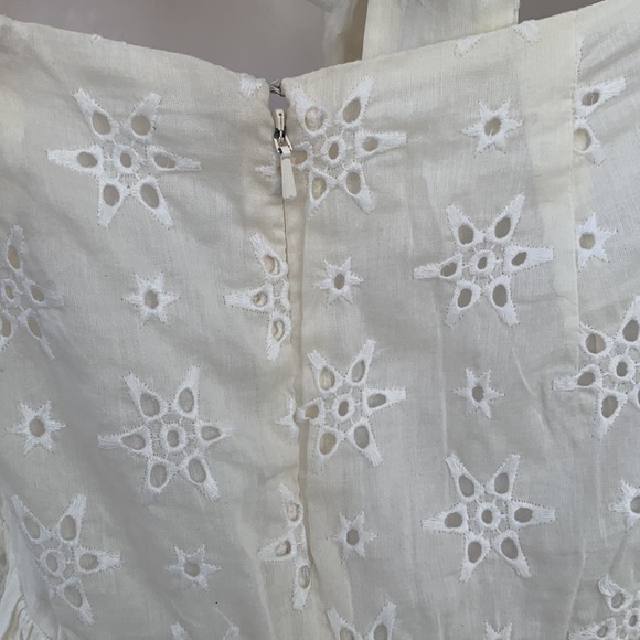 Revolve Lovers + Friends Cream Eyelet Embroidered Back Tie Spaghetti Strap Dress - Picture 11 of 16